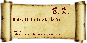 Babaji Krisztián névjegykártya